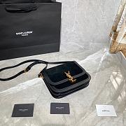 YSL Solferino Medium Soft Satchel In Suede And Smooth Leather (Black) 635025  - 5