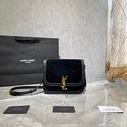 YSL Solferino Medium Soft Satchel In Suede And Smooth Leather (Black) 635025  - 1