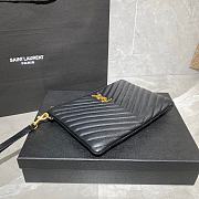 YSL Monogram Document Holder In Matelassé Leather (Black_Gold) 24cm 379039 - 5