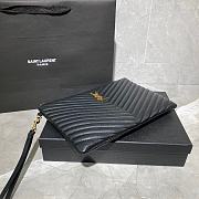 YSL Monogram Document Holder In Matelassé Leather (Black_Gold) 30cm 413444  - 5