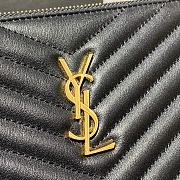 YSL Monogram Document Holder In Matelassé Leather (Black_Gold) 30cm 413444  - 2