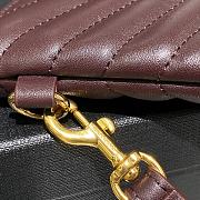 YSL Monogram Document Holder In Matelassé Leather (Wine Red_Gold) 30cm 413444  - 3