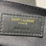 YSL Monogram Document Holder In Matelassé Leather (Wine Red_Gold) 30cm 413444  - 2