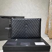 YSL Monogram Document Holder In Matelassé Leather (Black_Silver) 36cm 440222  - 1