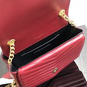 YSL Saint Laurent Sulpice Sheepskin Chain Bag (Wine Red) 17cm 532662 - 6