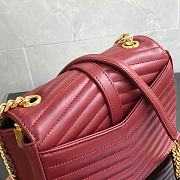YSL Saint Laurent Sulpice Sheepskin Chain Bag (Wine Red) 17cm 532662 - 4
