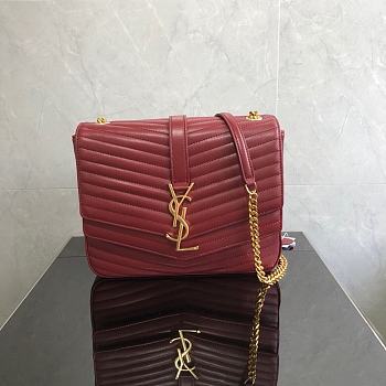 YSL Saint Laurent Sulpice Sheepskin Chain Bag (Wine Red) 24cm 532652 