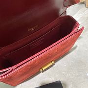 YSL Bellechasse Saint Laurent Medium In Smooth Leather And Suede (Red) 24cm 482044 - 4