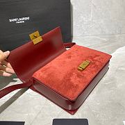 YSL Bellechasse Saint Laurent Medium In Smooth Leather And Suede (Red) 24cm 482044 - 3