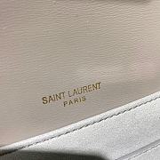 YSL Bellechasse Saint Laurent Medium In Smooth Leather And Suede (Gray) 24cm 482044  - 6