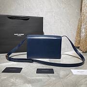 YSL Bellechasse Saint Laurent Medium In Smooth Leather And Suede (Navy Blue) 24cm 482044  - 4