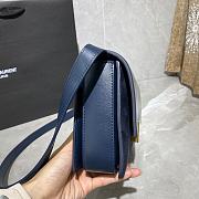 YSL Bellechasse Saint Laurent Medium In Smooth Leather And Suede (Navy Blue) 24cm 482044  - 6