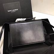 YSL Bellechasse Saint Laurent Medium In Smooth Leather And Suede (Black_Silver) 22cm 482051  - 4