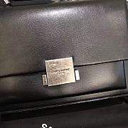 YSL Bellechasse Saint Laurent Medium In Smooth Leather And Suede (Black_Silver) 22cm 482051  - 2