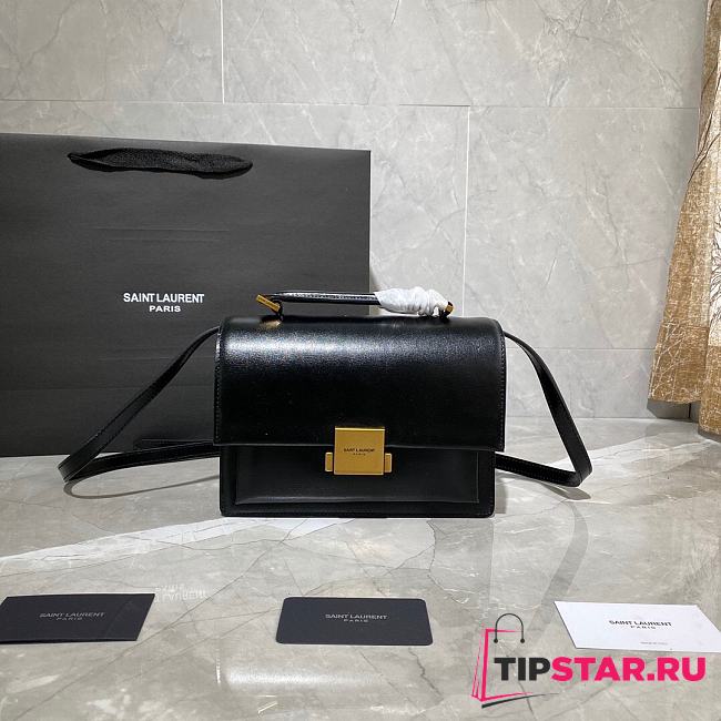 YSL Bellechasse Saint Laurent Medium In Smooth Leather And Suede (Black_Gold) 22cm 482051  - 1