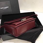 YSL Bellechasse Saint Laurent Medium In Smooth Leather And Suede (Red_Silver) 22cm 482051  - 3