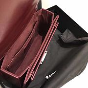 YSL Bellechasse Saint Laurent Medium In Smooth Leather And Suede (Red_Silver) 22cm 482051  - 5