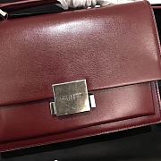 YSL Bellechasse Saint Laurent Medium In Smooth Leather And Suede (Red_Silver) 22cm 482051  - 2