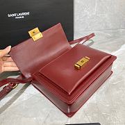 YSL Bellechasse Saint Laurent Medium In Smooth Leather And Suede (Red_Gold) 22cm 482051 - 5