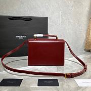 YSL Bellechasse Saint Laurent Medium In Smooth Leather And Suede (Red_Gold) 22cm 482051 - 4