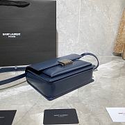 YSL Bellechasse Saint Laurent Medium In Smooth Leather And Suede (Blue_Silver) 22cm 482051  - 6