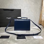 YSL Bellechasse Saint Laurent Medium In Smooth Leather And Suede (Blue_Silver) 22cm 482051  - 2