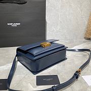 YSL Bellechasse Saint Laurent Medium In Smooth Leather And Suede (Blue_Gold) 22cm 482051  - 5