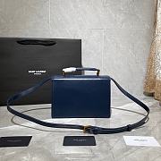 YSL Bellechasse Saint Laurent Medium In Smooth Leather And Suede (Blue_Gold) 22cm 482051  - 3