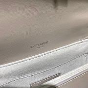 YSL Bellechasse Saint Laurent Medium In Smooth Leather And Suede (Gray_Silver) 22cm 482051  - 2