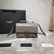 YSL Bellechasse Saint Laurent Medium In Smooth Leather And Suede (Gray_Silver) 22cm 482051  - 1