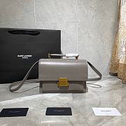 YSL Bellechasse Saint Laurent Medium In Smooth Leather And Suede (Gray_Gold) 22cm 482051  - 1