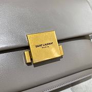 YSL Bellechasse Saint Laurent Medium In Smooth Leather And Suede (Gray_Gold) 22cm 482051  - 5