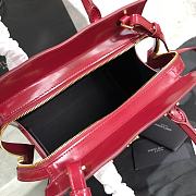 YSL Uptown Small Tote In Shiny Embossed Leather (Wine Red) 561203  - 6