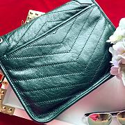 YSL Saint Laurent Niki Medium Leather Shoulder Bag In Marine (Green) 498894  - 3