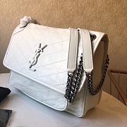 YSL Saint Laurent Niki Medium Leather Shoulder Bag In Marine (White) 498894  - 4