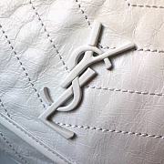 YSL Saint Laurent Niki Medium Leather Shoulder Bag In Marine (White) 498894  - 2