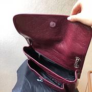 YSL Saint Laurent Niki Medium Leather Shoulder Bag In Marine (Wine Red) 498894  - 2