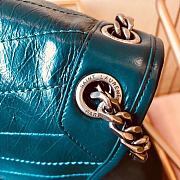 YSL Saint Laurent Niki Medium Leather Shoulder Bag In Marine (Light Blue) 498894 - 4