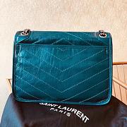 YSL Saint Laurent Niki Medium Leather Shoulder Bag In Marine (Light Blue) 498894 - 3