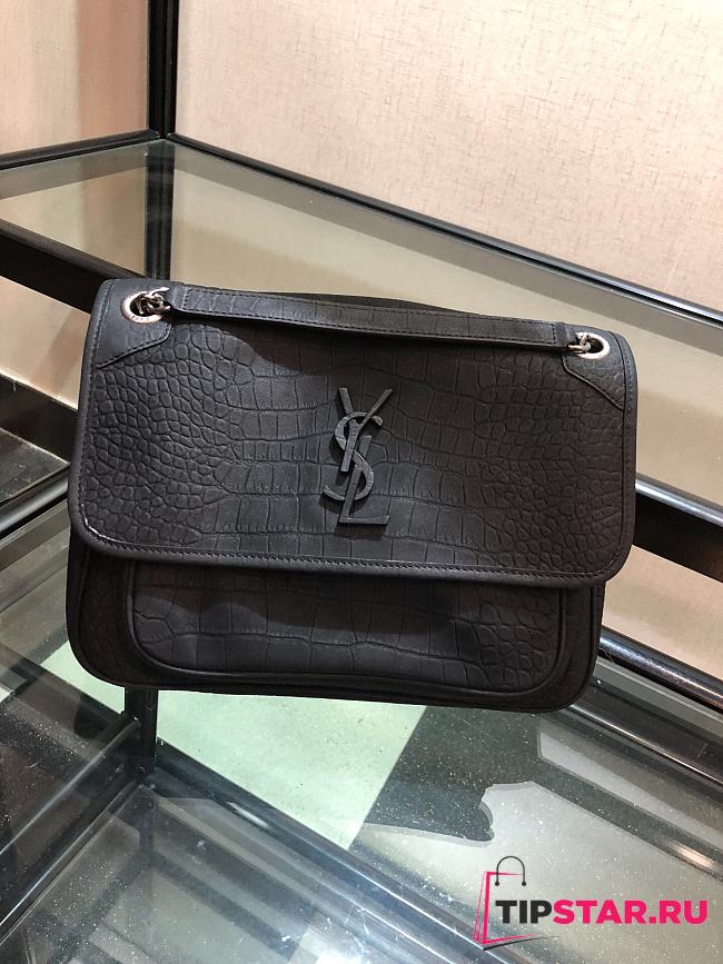 YSL Saint Laurent Niki Medium 28 Bag  Crocodile Pattern (Black) 498894  - 1