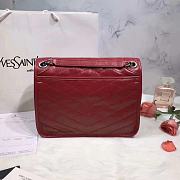 YSL Saint Laurent Niki Medium Leather Shoulder Bag In Marine (Red) 498894  - 6