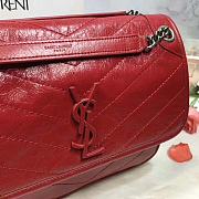 YSL Saint Laurent Niki Medium Leather Shoulder Bag In Marine (Red) 498894  - 2