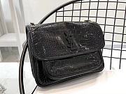 YSL Saint Laurent Niki Medium 28 Bag  Crocodile Embossed Pattern (Black) 498894 - 1