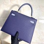 Hermes Kelly 25cm Original Epsom Leather Bag (Sapphire Blue_Linen Blue) - 6