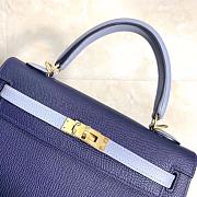 Hermes Kelly 25cm Original Epsom Leather Bag (Sapphire Blue_Linen Blue) - 3