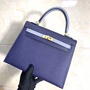 Hermes Kelly 25cm Original Epsom Leather Bag (Sapphire Blue_Linen Blue) - 1
