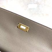 Hermes Kelly 25cm Original Epsom Leather Bag (White_Gray) - 5