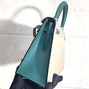 Hermes Kelly 25cm Original Epsom Leather Bag (Green_Gray) - 4