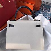 Hermes Kelly 28cm Original Epsom Leather Bag (White_Black) - 2