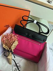 Hermes Herbag 31cm (Deep Rose Red_Black) - 3